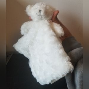 Blankets & Beyond White Teddy Bear Lovey Security Blanket